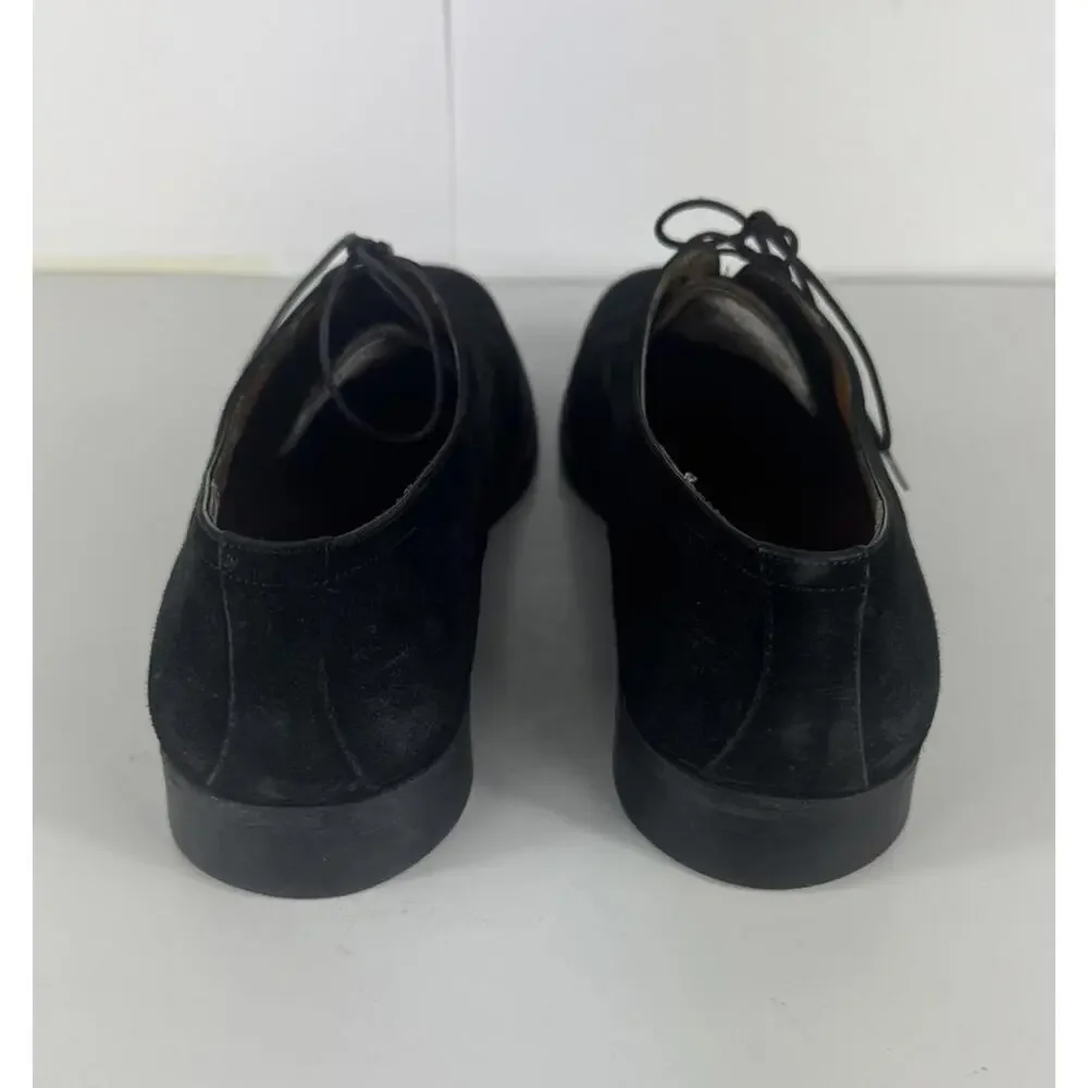 Salvatore Ferragamo Black Suede Square Toe Oxford Men's Shoes US 11.5 B